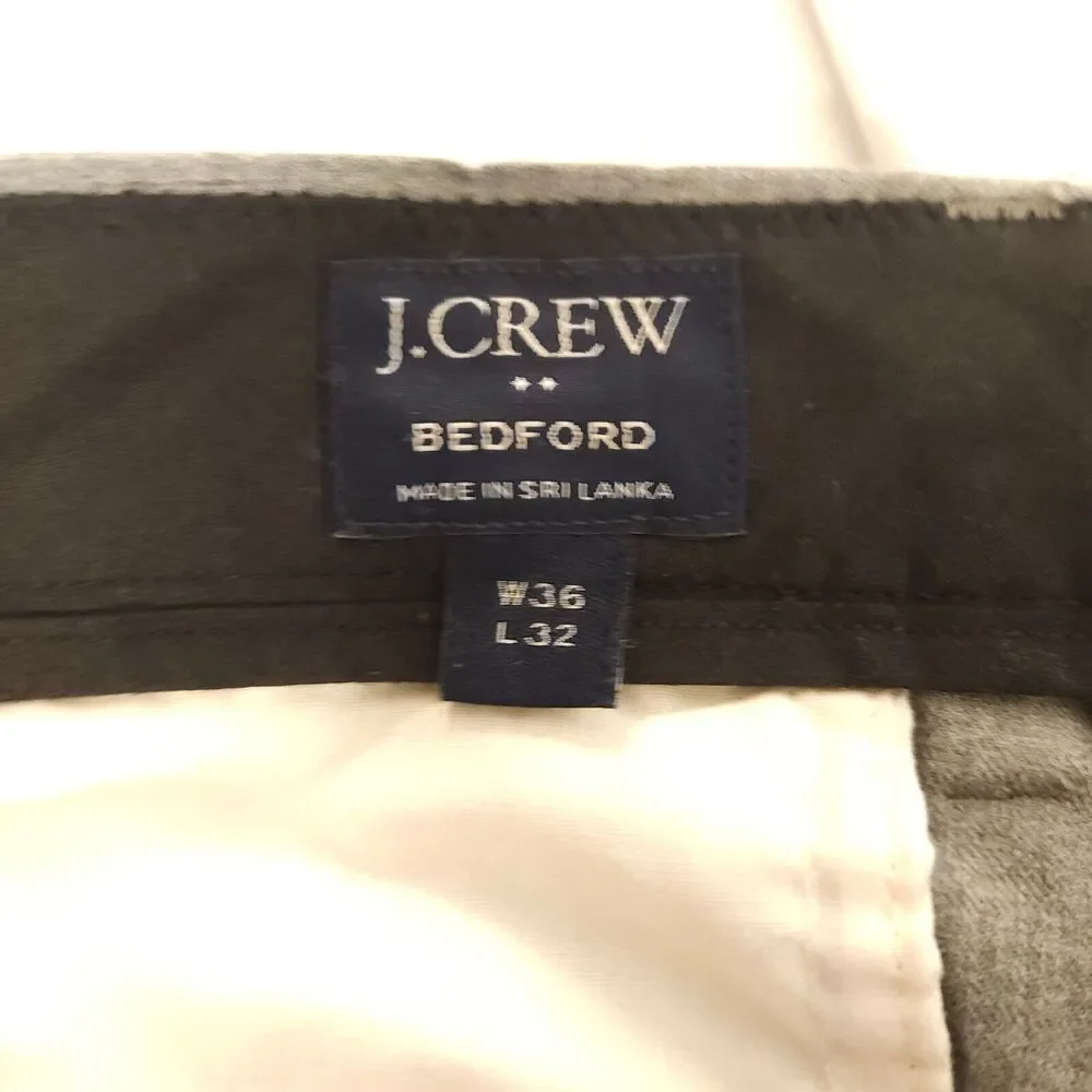 J.Crew‎ Bedford Gray Dress Pants Men's 36x32 Measures 39x31.5